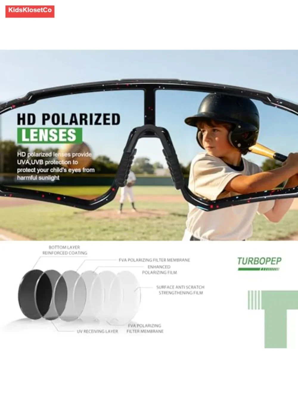 3 Pack Kids Polarized Sunglasses Youth Baseball Sports UV Protection Goggles